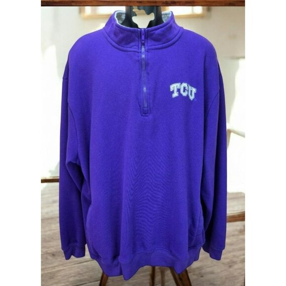 TCU Horned Frogs Colosseum Purple 1/4 Zip Fleece Sweater 3XL - Picture 1 of 7